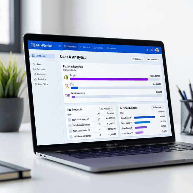 MindGenius WooCommerce dashboard